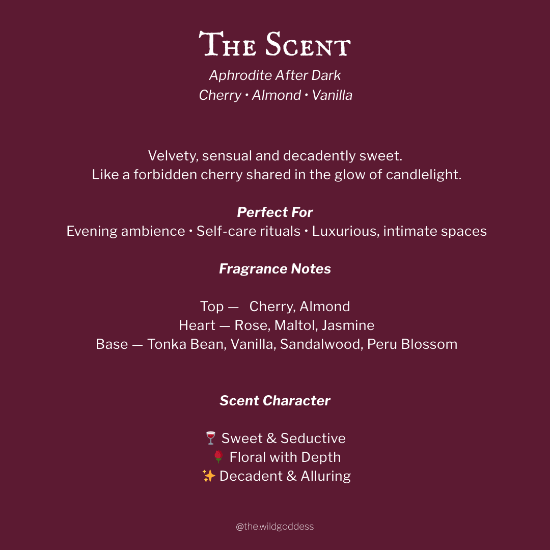 Aphrodite After Dark Luxury Wax Melts | Cherry, Almond & Tonka - The Wild Goddess