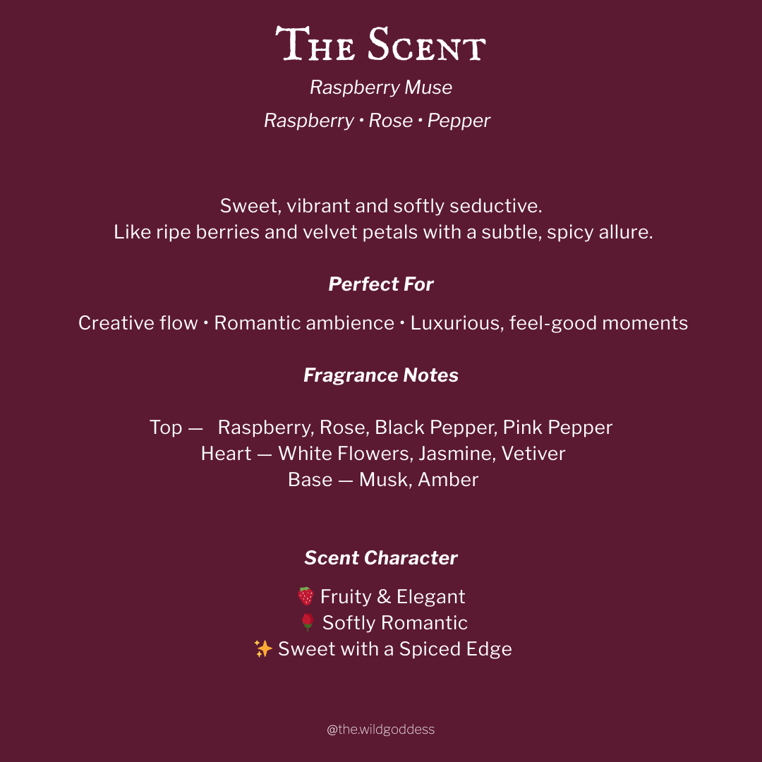 Raspberry Muse Luxury Wax Melts | Black Raspberry & Peppercorn - The Wild Goddess