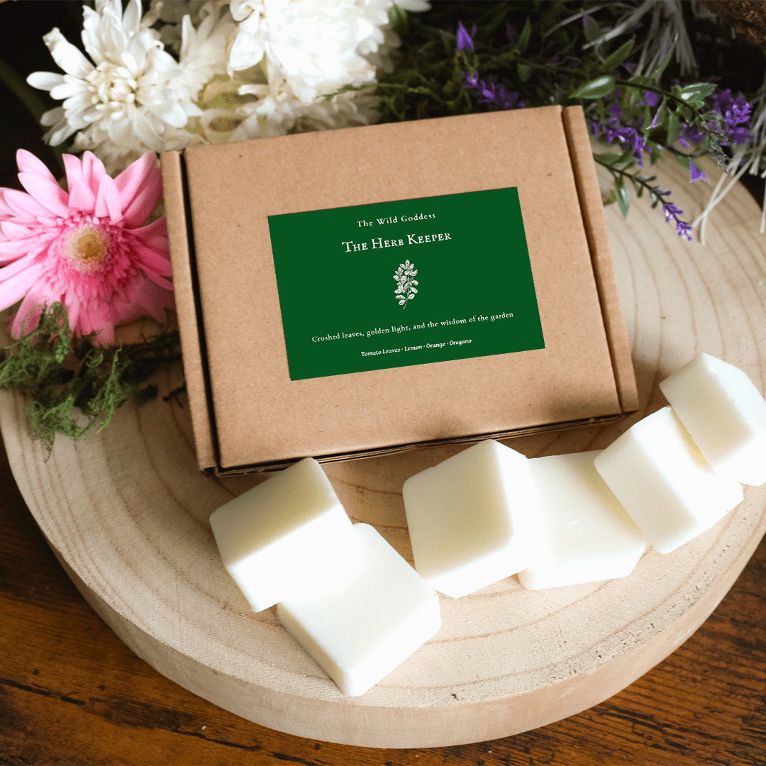 The Herb Keeper Luxury Wax Melts – Tomato Leaf, Citrus & Oregano - The Wild Goddess