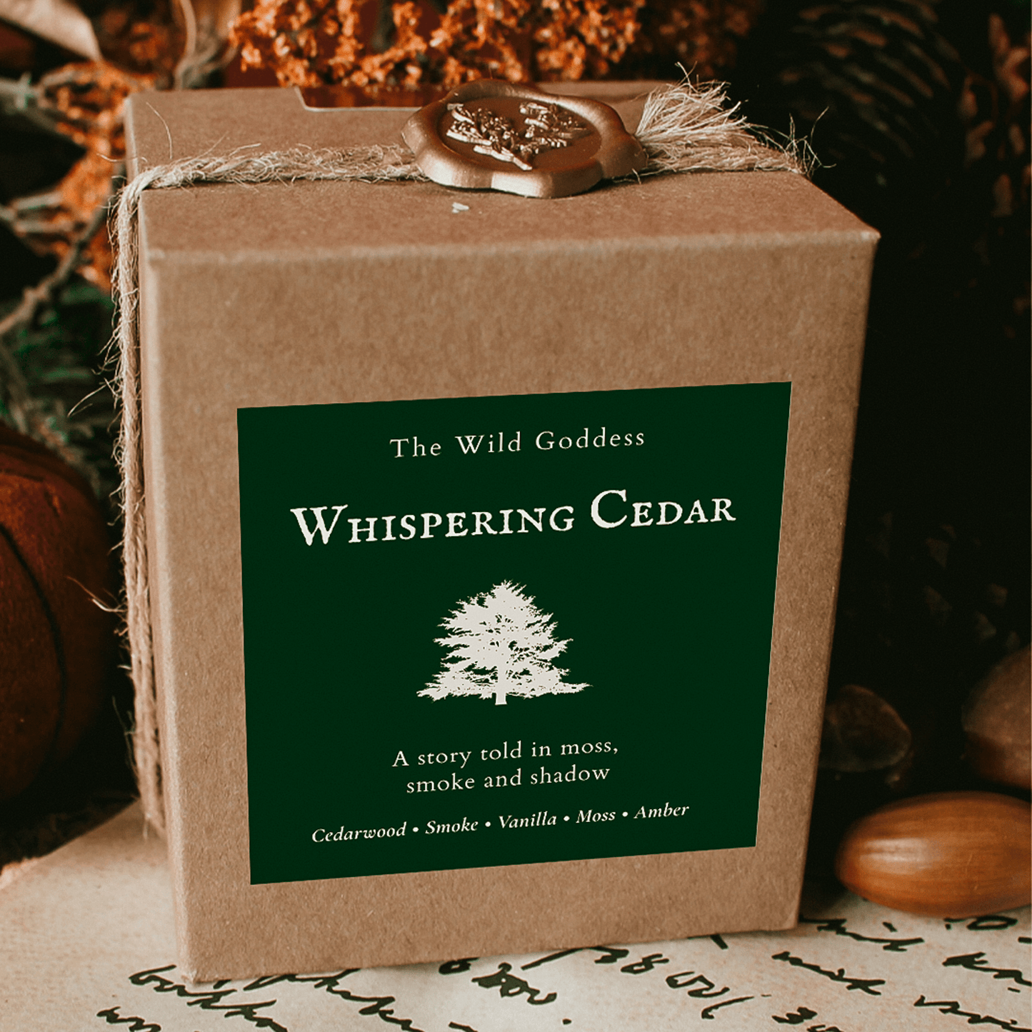 Whispering Cedar – Cedar & Smoke Folklore Candle - The Wild Goddess