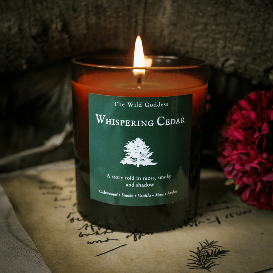 Whispering Cedar – Cedar & Smoke Folklore Candle - The Wild Goddess